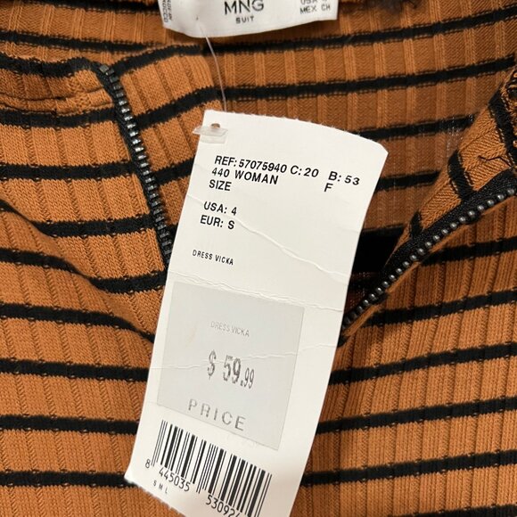 NWT Mango Striped VICKA Dress - Picture 8 of 9